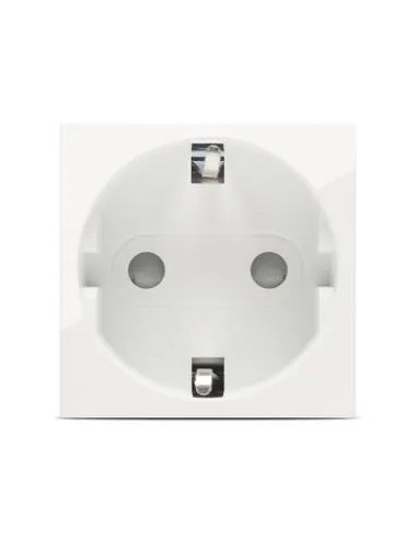 Priză Schuko 2 module alb cu protecție copii - aparatajelectric.ro