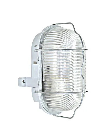 OVAL II E27, 60W, IP44, gri cu grilaj și dispersor sticlă