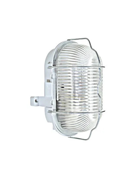 OVAL II E27, 60W, IP44, gri cu grilaj și dispersor sticlă