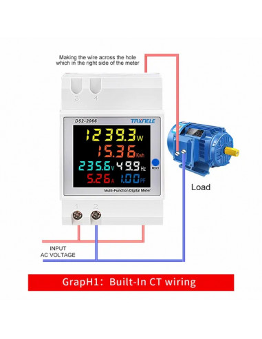 Monitor tensiune, curent, putere și frecvență - 230V / 100A | aparatajelectric.ro