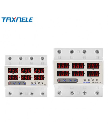 Releu trifazat de protecție supratensiune/supracurent programabil 100A - Voltaj + Curent | aparatajelectric.ro