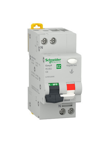 Easy9 RCBO 1P+N 6A 4500A 30mA curba C - Schneider Electric