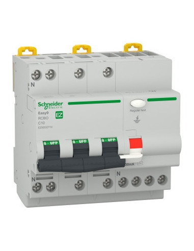 Easy9 RCBO 3P+N 10A 4500A 30mA curba C - Schneider Electric