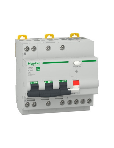 Easy9 RCBO 3P+N 10A 4500A 30mA curba C - Schneider Electric