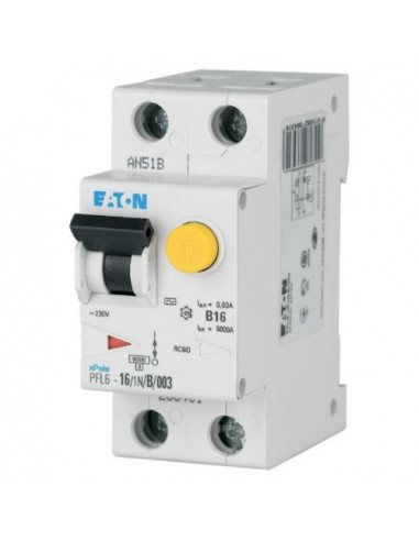 PFL6-6/1N/C/003 RCBO 1P+N 6A curba C 30mA 6kA - Eaton